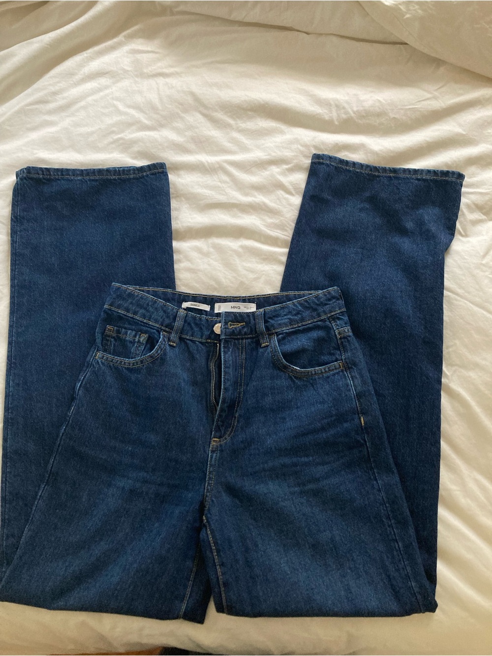 Mango DANILA HIGH-WAISTED WIDE LEG JEAN Dark Blue